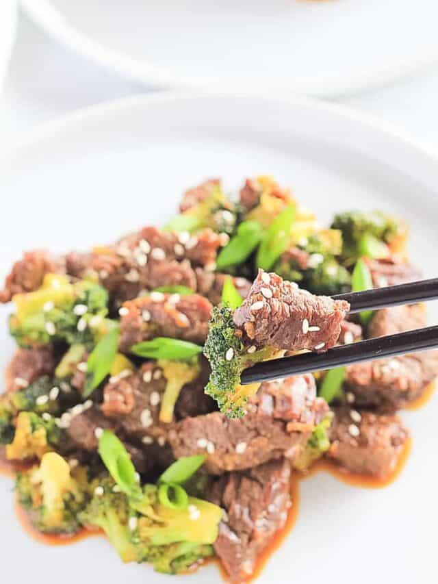 Beef and Broccoli Instant Pot Finished with Salt