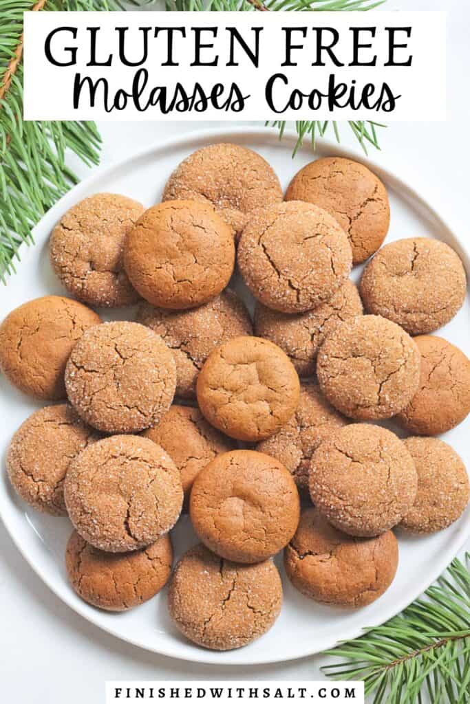 Gluten Free Molasses Cookies Finished with Salt