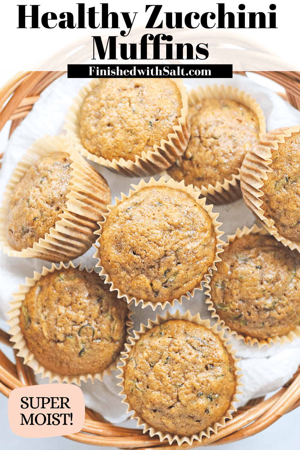 Basket of healthy zucchini muffins.